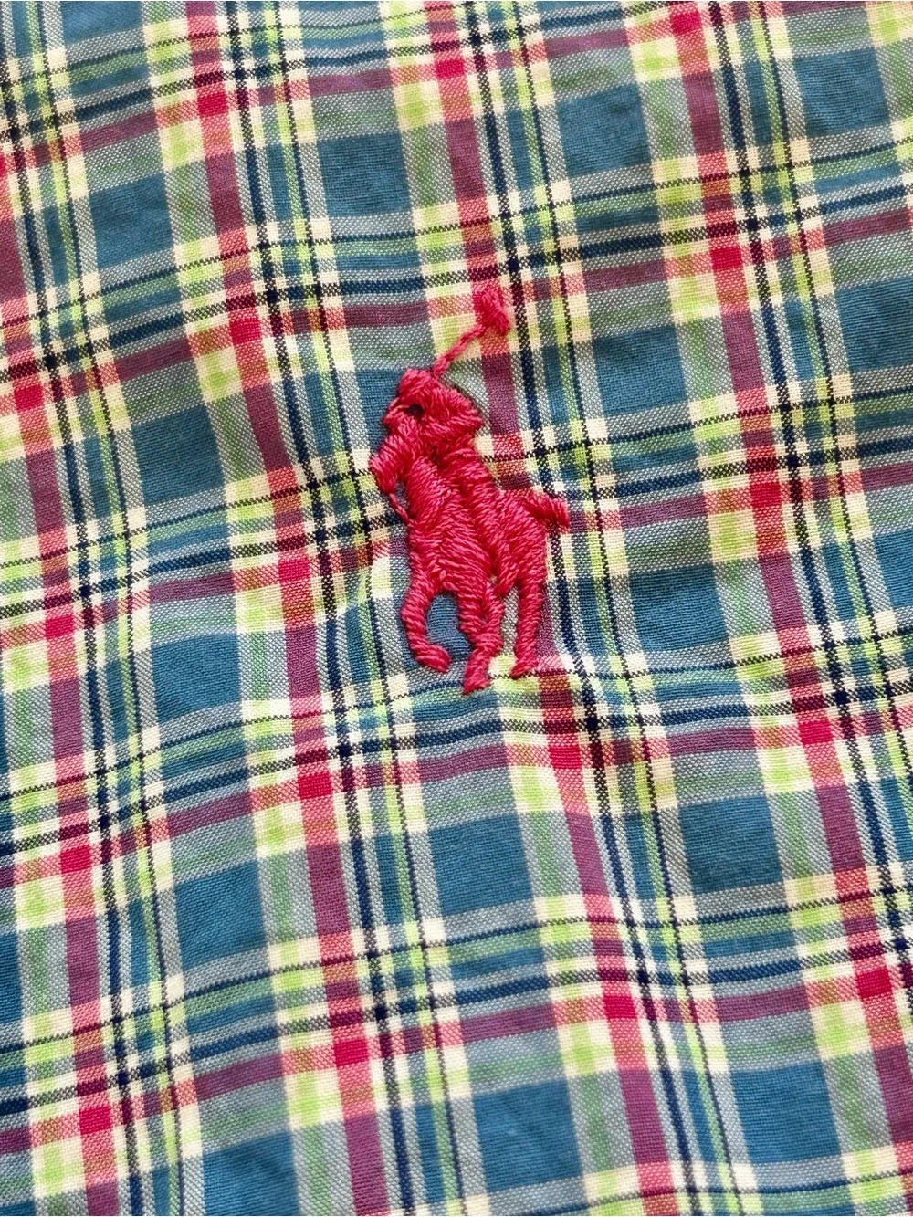 Ralph Lauren Blue/Pink/Green Windowpane Plaid Button-Down